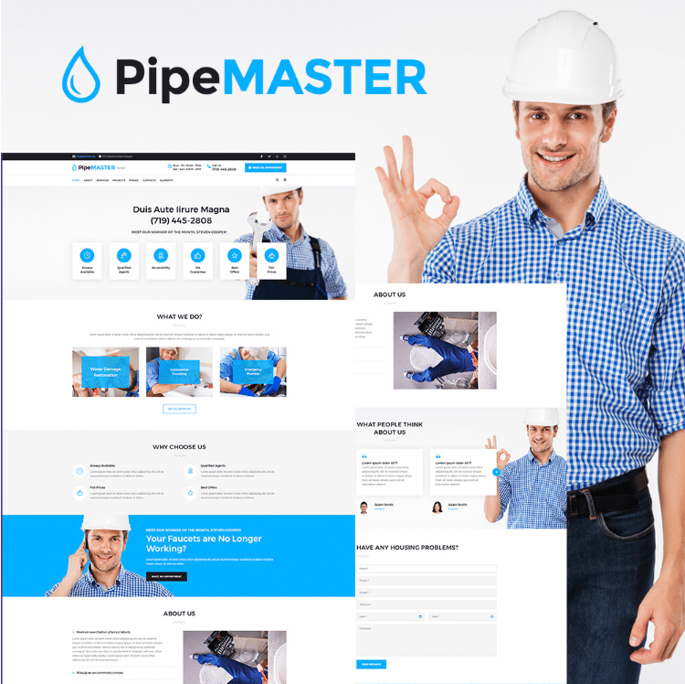 PipeMaster - Plumbing Services WordPress Theme